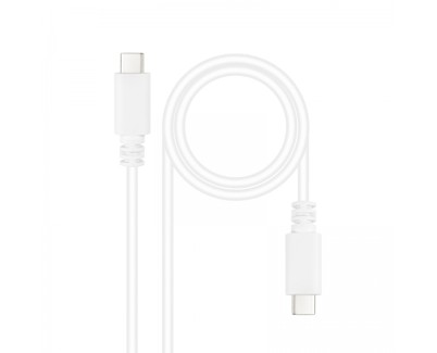 Nanocable Cable USB 2.0 3A - Tipo USB-C/M-USB-C/M - 1m - Color Blanco
