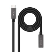 Nanocable Cable USB 3.2 Gen2x2 60W 4K/60Hz USB-C M/H - 1.0m - Color Negro