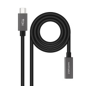 Nanocable Cable USB 3.2 Gen2x2 60W 4K/60Hz USB-C M/H - 2m - Color Negro