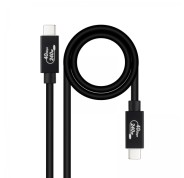 Nanocable Cable USB 4 Gen 3x2 40Gbps 5A/240W - USB-C/M-USB-C/M - 1.8 m - Color Negro