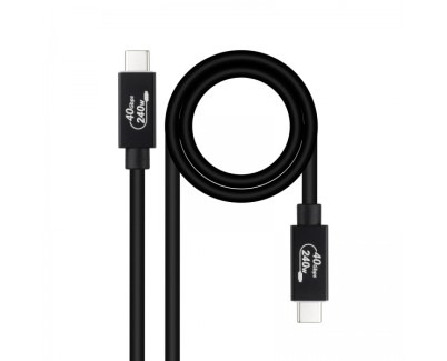 Nanocable Cable USB 4 Gen 3x2 40Gbps 5A/240W - USB-C/M-USB-C/M - 1.8 m - Color Negro