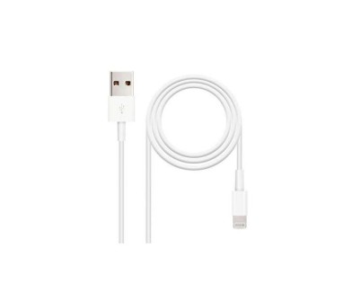 Nanocable Cable USB-A 2.0 Macho a Lightning Macho 1m - Color Blanco