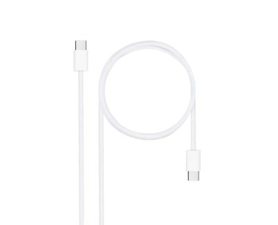 Nanocable Cable USB-C 2.0 60W 3A - USB-C/M-USB-C/M - 1m - Color Blanco