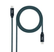 Nanocable Cable USB-C - Longitud 2m - 20Gbps - Carga de 100W - 5A - Video 4K a 60Hz - Chip E-mark - Compatible con Thunderbolt 3 - Conectores de Aluminio - Color Gris y Negro