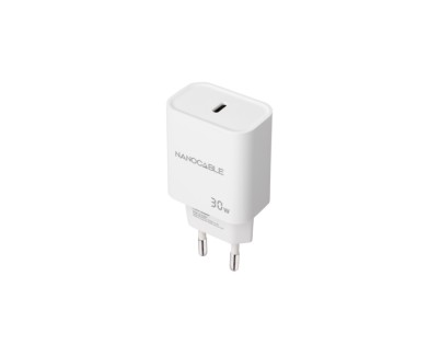 Nanocable Cargador de Pared USB-C/PD 30W - Color Blanco