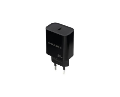 Nanocable Cargador de Pared USB-C/PD 30W - Color Negro
