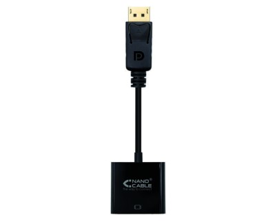 Nanocable Conversor Displayport a SVGA - Displayport /M-SVGA/H - 15 cm - Color Negro