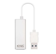 Nanocable Conversor USB 3.0 a Ethernet Gigabit 10/100/1000 Mbps - 15cm - Color Aluminio