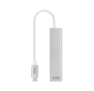 Nanocable Conversor USB-C a Ethernet Gigabit + 3xUSB 3.0 - Aluminio - 15 cm - Color Plata