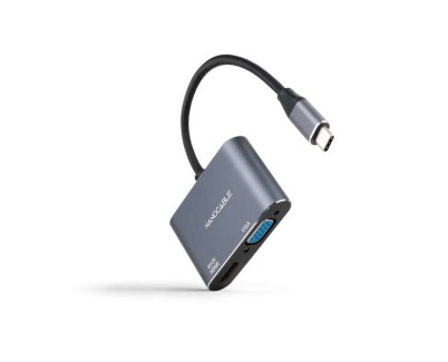 Nanocable Conversor USB-C a HDMI 4Ky VGA - Color Gris