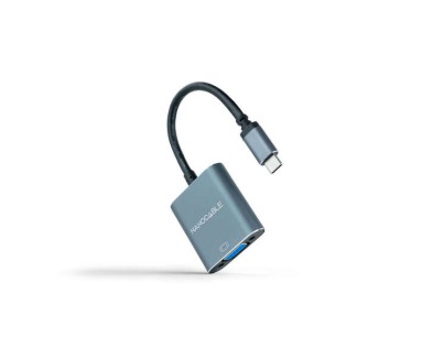 Nanocable Conversor USB-C A VGA - Aluminio - 10cm - Color Gris