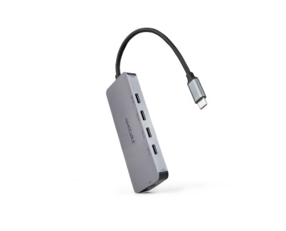 Nanocable Hub USB-C 3.2 con 4x Puertos USB-C 3.2 + 1 Puerto USB-C PD 100W - Velocidad de Transferencia de hasta 10Gbps - Cable de 0.10m