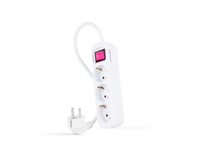 Nanocable Regleta 3 Tomas Interruptor 1.4m - Color Blanco