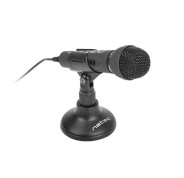 Natec Adder Microfono Omnidireccional de Sobremesa - Base tipo Tripode - Sensibilidad de -55dB - Color Negro
