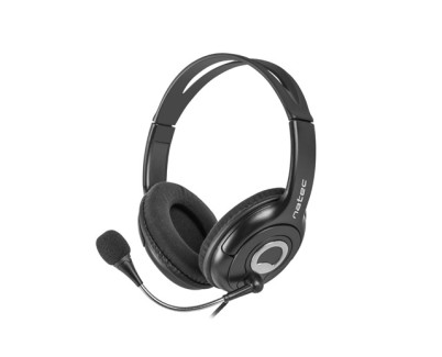 Natec Bear 2 Auriculares Diadema con Microfono - MiniJack de 3,5 mm - Control de Volumen Integrado - Color Negro