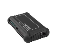 Natec Beetle Lector de Tarjetas All in One - SD/MMC (7 en 1), MS (3 en 1), MicroSD/T-Flash, M2, xD y CF - Recubrimiento de Goma - Color Negro