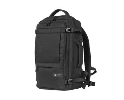 Natec Camel Lite Mochila de Viaje 2 en 1 para Portatiles de 15.6\" - Equipaje de Mano de 19 Litros - Color Negro