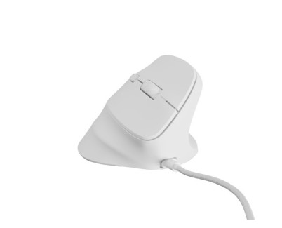 Natec Crake 2 Pro Raton Optico Vertical - 12.800 dpi - Programable - Ergonomico - Ilumincacion RGB Personalizable - Color Blanco