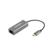 Natec Cricket Adaptador de Red Ethernet USB-C 3.1 a RJ45 1GB - Transferencia de Datos Rapida y Fiable - Color Gris