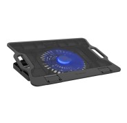 Natec Dipper 2 Base Refrigeradora para Portatil de 17.3\" - Gran Ventilador de 180 mm - Control de Velocidad - Iluminacion Led - Hub de 2 Puertos USB-A - Color Negro