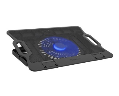 Natec Dipper 2 Base Refrigeradora para Portatil de 17.3\" - Gran Ventilador de 180 mm - Control de Velocidad - Iluminacion Led - Hub de 2 Puertos USB-A - Color Negro