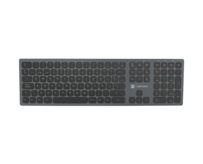 Natec Dolphin Teclado inalambrico Slim - Aluminio - Bluetooth + 2,4 Ghz - Switch X-Scissors - Color Negro