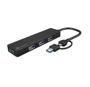 Natec Mayfly Hub USB-C - 4 Puertos USB 3.0 - Adaptador USB-C a USB-A - Color Negro