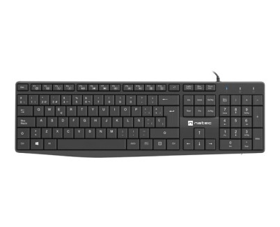 Natec Nautilus Teclado  Multimedia USB - 106 Teclas Membrana - Resistente a Salpicaduras - Color Negro