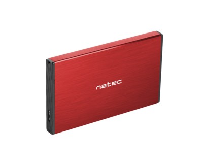 Natec Rhino GO Caja Externa para Discos HDD/SSD SATA 2.5\" - USB 3.0 - Compatible con Discos de Hasta 4TB - Plug and Play - Color Rojo