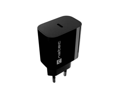 Natec Ribera Cargador de Pared 20W - 1xUSB-C - Carga Rapida - Color Negro