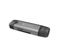 Natec Scarab 3 Lector de Tarjetas - SD,MICRO SD, USB 3.1 GEN 1, USB-A + USB-C - Color Gris