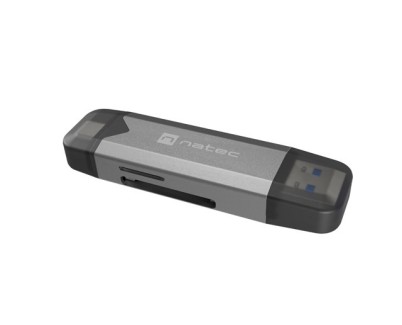 Natec Scarab 3 Lector de Tarjetas - SD,MICRO SD, USB 3.1 GEN 1, USB-A + USB-C - Color Gris