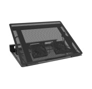 Natec Tern 2 Base Refrigeradora para Portatil de 17.3\" - 2 Ventiladores Magneticos de 80 mm - Control de Velocidad - Solida Construccion Metalica - Color Negro