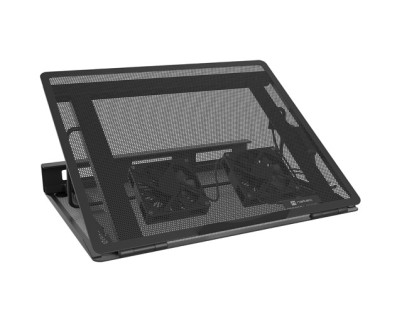 Natec Tern 2 Base Refrigeradora para Portatil de 17.3\" - 2 Ventiladores Magneticos de 80 mm - Control de Velocidad - Solida Construccion Metalica - Color Negro
