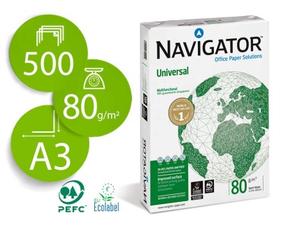 Navigator Papel A3 80gr 297x420mm (500 Hojas) Blanco