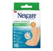 Nexcare Flexible Comfort Finger Pack de 10 Apositos para Heridas - 6x10cm - Elastico - Resistente al Agua - Color Piel