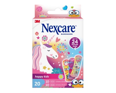 Nexcare Happy Kids Magic Pack de 20 Apositos Surtidos - Transpirables - para Pieles Delicadas - Color Estampado Infantil
