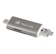 NGS 5 en 1 Mini Lector de Tarjetas USB-C - Micro USB y USB 2.0 - MicroSD y SD