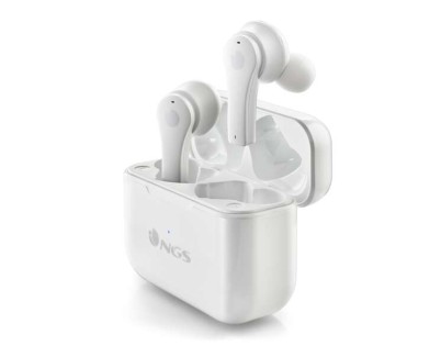 NGS Artica Bloom White Auriculares Intrauditivos Bluetooth 5.1 TWS - Manos Libres - Asistente de Voz - Autonomia hasta 7h - Base de Carga