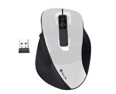 NGS Bow Raton Inalambrico USB 1600dpi - 4 Botones - Uso Diestro - Color Blanco/Negro