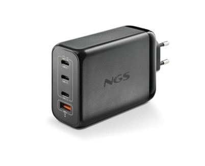 NGS Bud 240W Cargador GaN Universal de Pared 240W Ultrarapido - 3x USB-C PD & PPS, 1x USB-A QC 3.0 - Color Negro