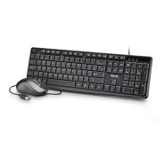NGS Cocoa Kit V2 Combo Teclado + Raton USB - Teclado Multimedia - Raton 1000dpi 3 Botones - Uso Ambidiestro - Color Negro