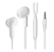 NGS CROSS FLIP Auriculares Intraurales con Microfono - Jack 3,5mm - Boton Multifuncion - Color Blanco