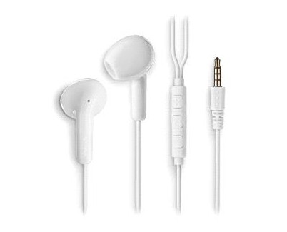 NGS CROSS FLIP Auriculares Intraurales con Microfono - Jack 3,5mm - Boton Multifuncion - Color Blanco