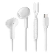 NGS CROSS GLIDE Auriculares Intraurales con Microfono - USB-C - Boton Multifuncion - Color Blanco