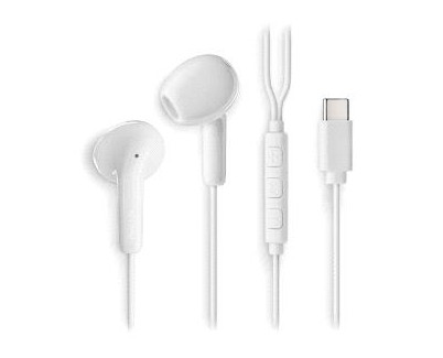 NGS CROSS GLIDE Auriculares Intraurales con Microfono - USB-C - Boton Multifuncion - Color Blanco