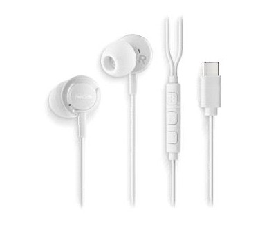 NGS CROSS STEP Auriculares Intraurales con Microfono - USB-C - Boton Multifuncion - Color Blanco