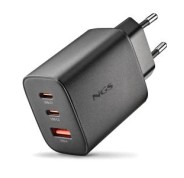 NGS ERA 65W Cargador de Pared Ultrarrapido GaN - 2 USB-C y 1 USB-A - Color Negro