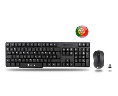 NGS Euphoria Kit Pack Teclado Inalambrico + Raton Inalambrico 1200dpi 3 Botones - QWERTY Portugues - Uso Ambidiestro