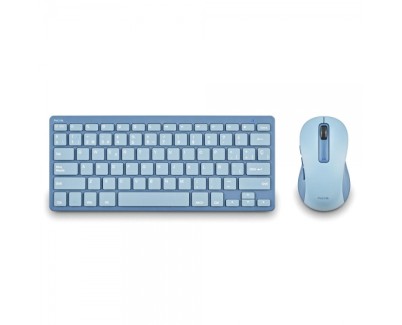 NGS Fantasy Pack Teclado Compacto Silencioso + Raton Silencioso 1600dpi 5 Botones - Conexion 2,4GHz, BT1 y BT2 - Color Azul